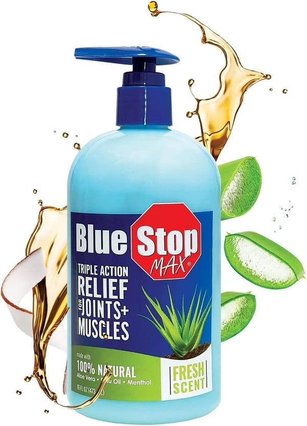 Blue Stop Max® Massage Gel, 16 oz – Relieves Aches & Nourishes Skin