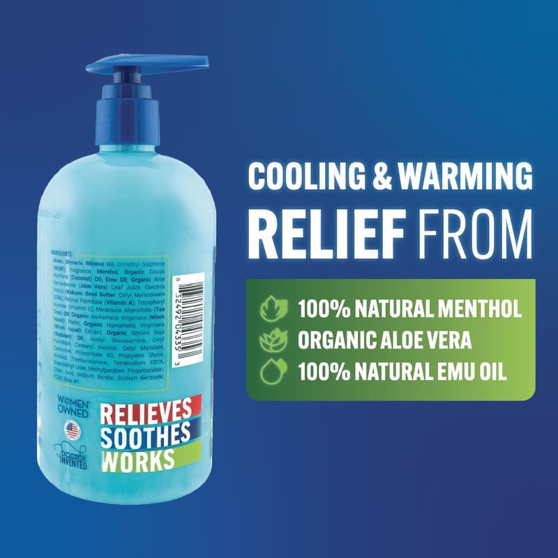 Blue Stop Max® Massage Gel, 16 oz – Relieves Aches & Nourishes Skin
