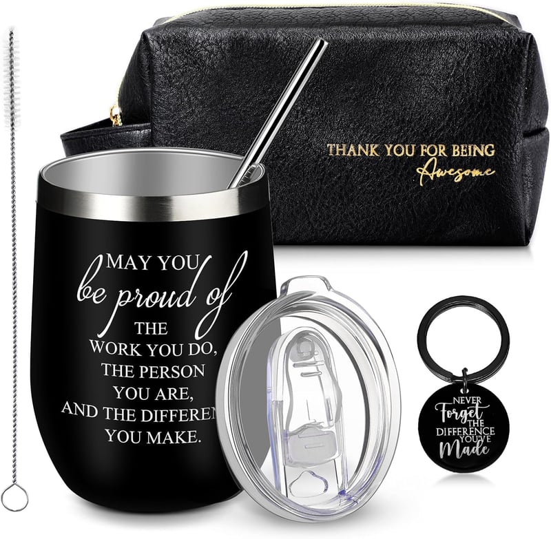 Father's Day Leather Toiletry Bag & Tumbler Gift Set for Men