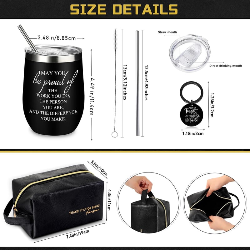 Father's Day Leather Toiletry Bag & Tumbler Gift Set for Men