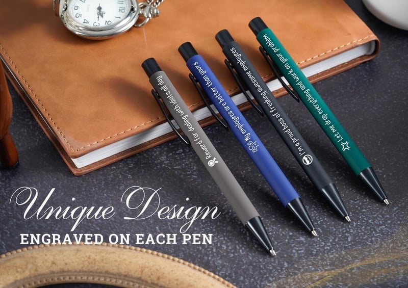 Boss Day Ballpoint Pen Set of 4 - Grey Gift for Men