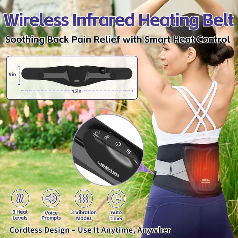 Rechargeable Cordless Heating Pad for Back Pain Relief