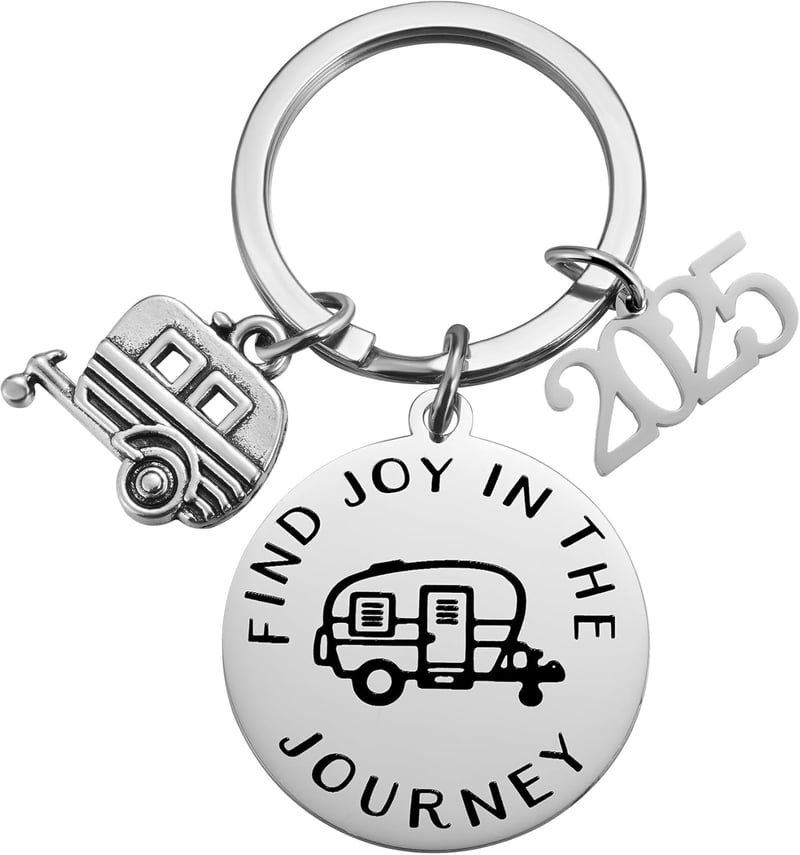 2025 Happy Camper Keychain - RV Travel Trailer Accessory