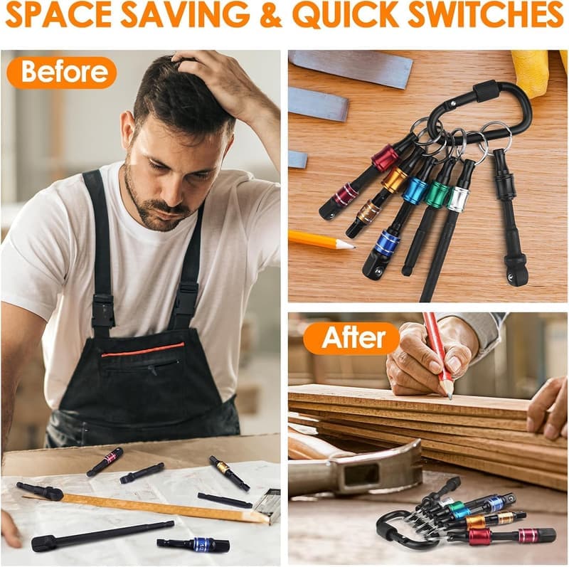 Magnetic Drill Bit Holder Keychain - Perfect Christmas Gift for Men