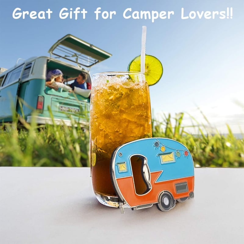 Magnetic Bottle Opener and Fridge Magnet for Camper Lovers