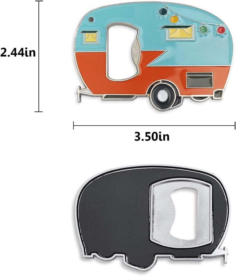 Magnetic Bottle Opener and Fridge Magnet for Camper Lovers