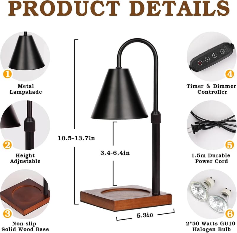 Dimmable Candle Warmer Lamp 2-Pack for Mom's Birthday Gifts