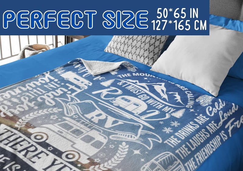 Camping Throw Blanket for RV Owners and Camp Lovers, 50x65 Inches