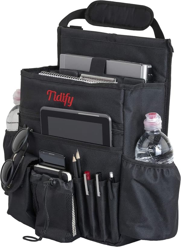Car Front Seat Organizer with Tablet Storage & Adjustable Strap
