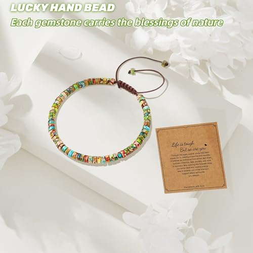 Get Well Soon Inspirational Natural Stone Bracelet for Women