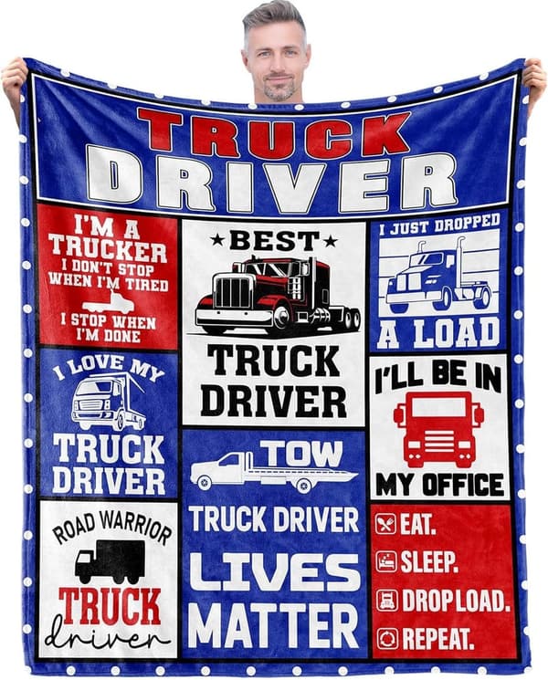 Truck Driver Appreciation Blanket - 50x60 Gift for Men