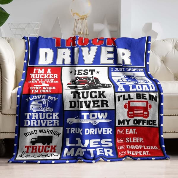 Truck Driver Appreciation Blanket - 50x60 Gift for Men