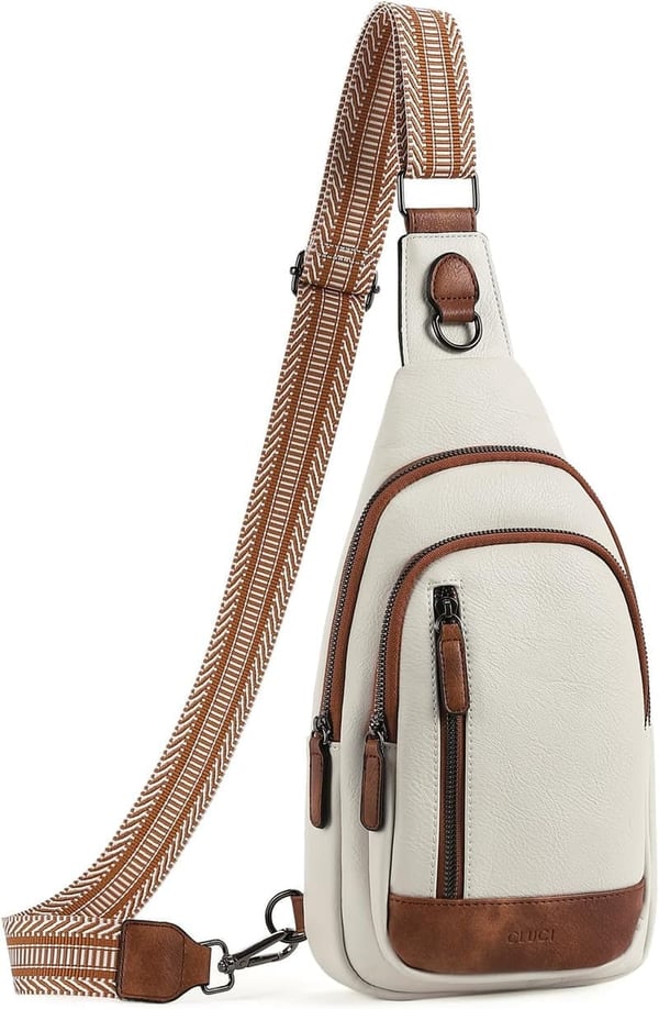 Leather Sling Backpack Crossbody Bag for Women