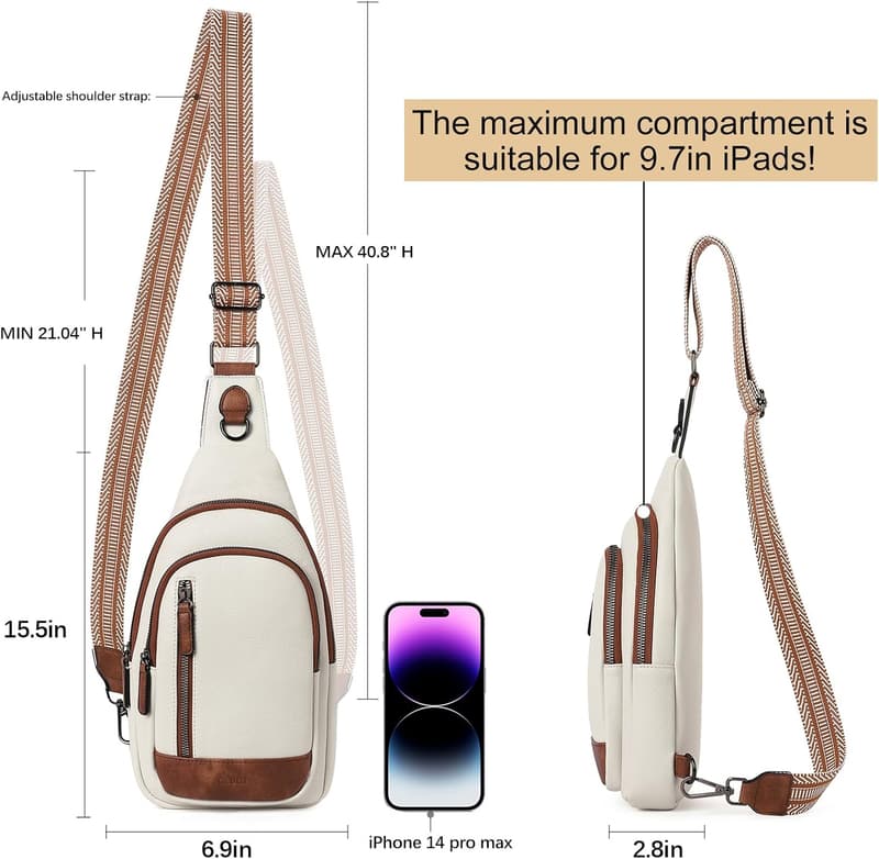 Leather Sling Backpack Crossbody Bag for Women
