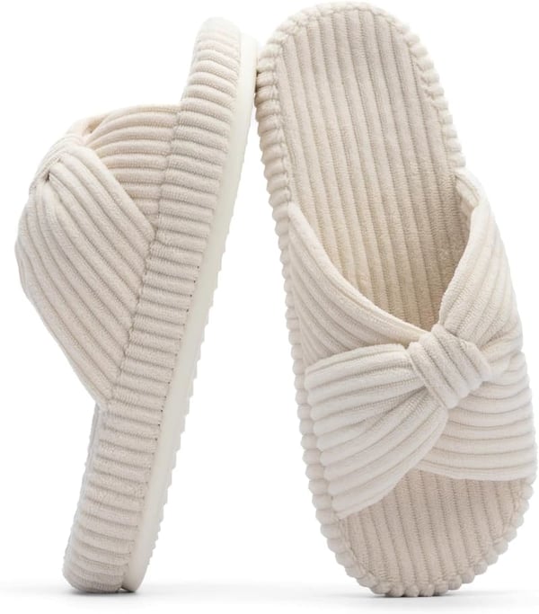Women's Memory Foam Slide Slippers with Bow - Comfy Gift
