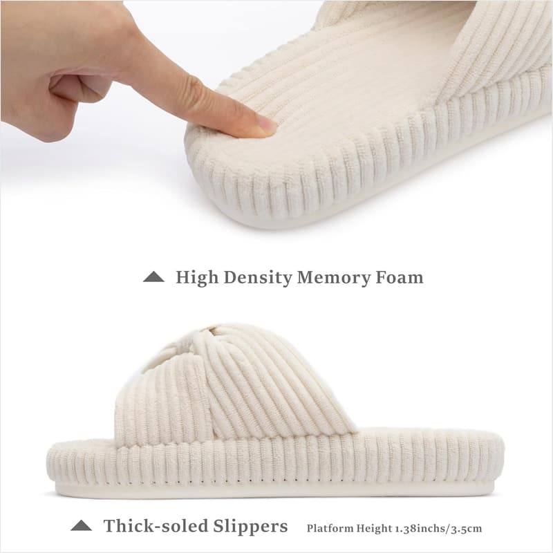 Women's Memory Foam Slide Slippers with Bow - Comfy Gift