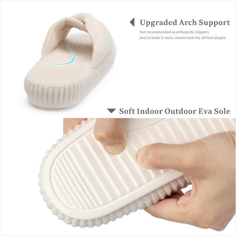 Women's Memory Foam Slide Slippers with Bow - Comfy Gift