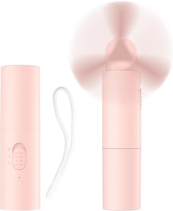 Portable Mini Handheld Fan - Rechargeable USB, 22+ Hrs Runtime, Pink