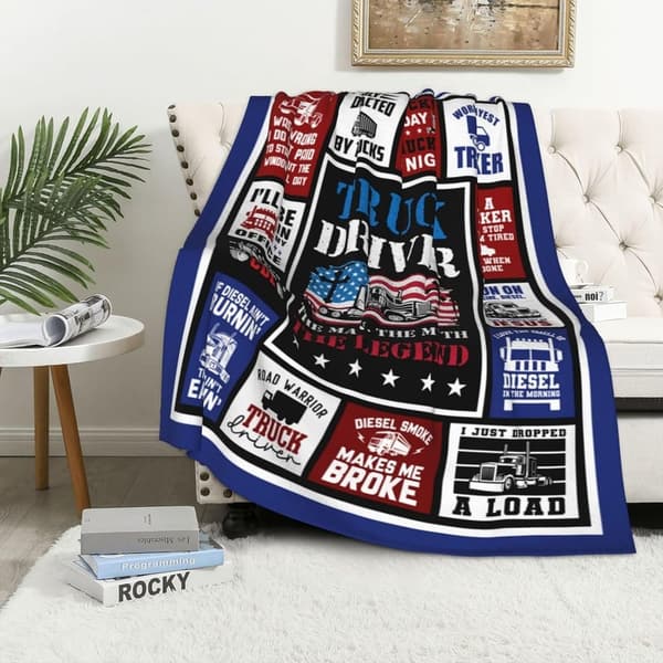 Trucker Appreciation Throw Blanket - Gifts for Men, 60
