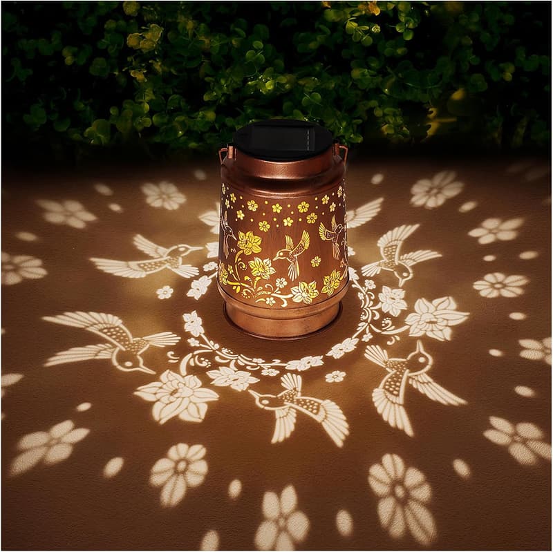 Outdoor Solar Lanterns - Hummingbird Garden Decor for Mom