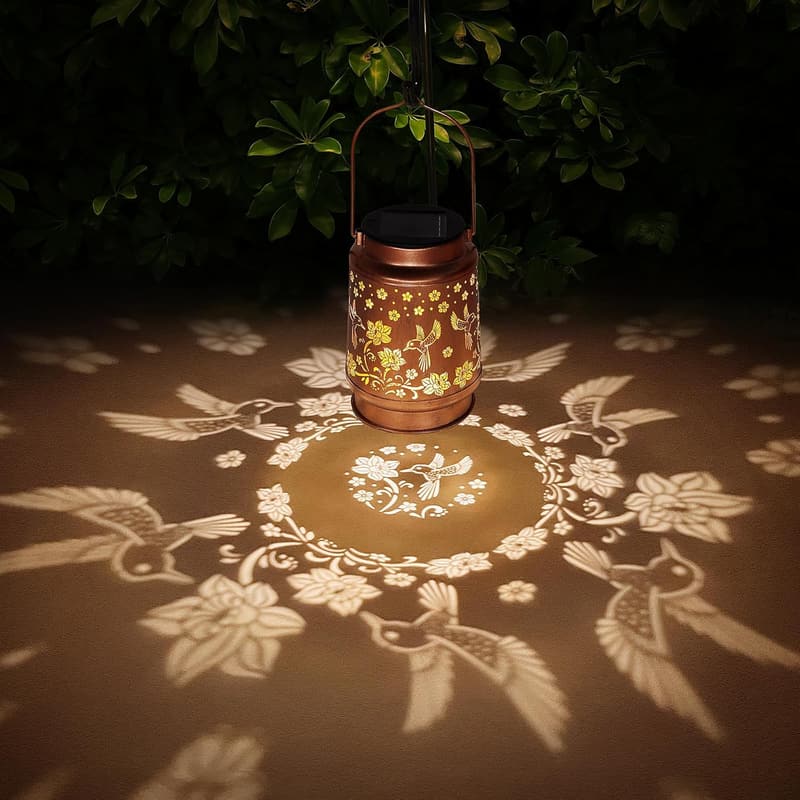 Outdoor Solar Lanterns - Hummingbird Garden Decor for Mom