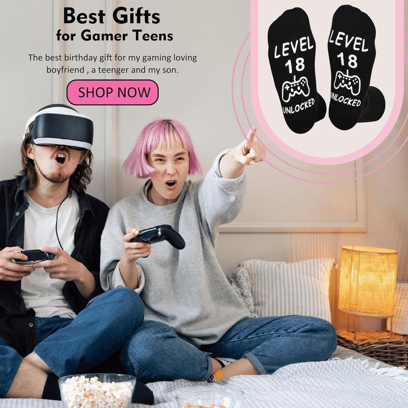 18th Birthday Funny Socks for Teen Boys and Girls