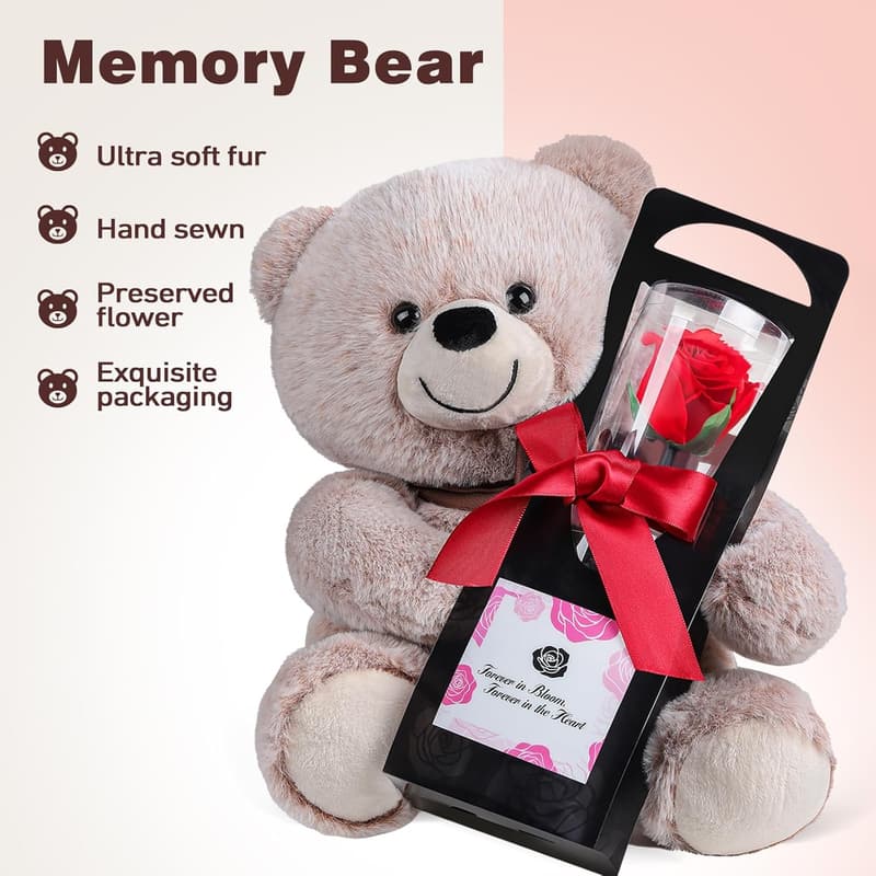Eternal Rose Bear Gift for Women - 生日 & Anniversary