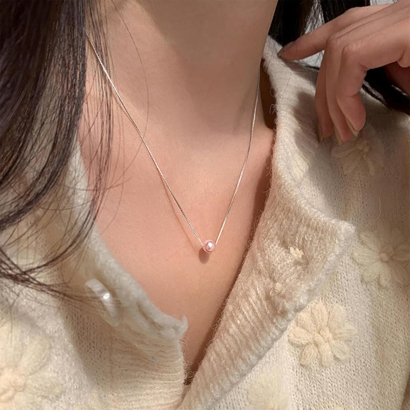 13th Birthday Gift: S925 Sterling Silver Pink Pearl Necklace