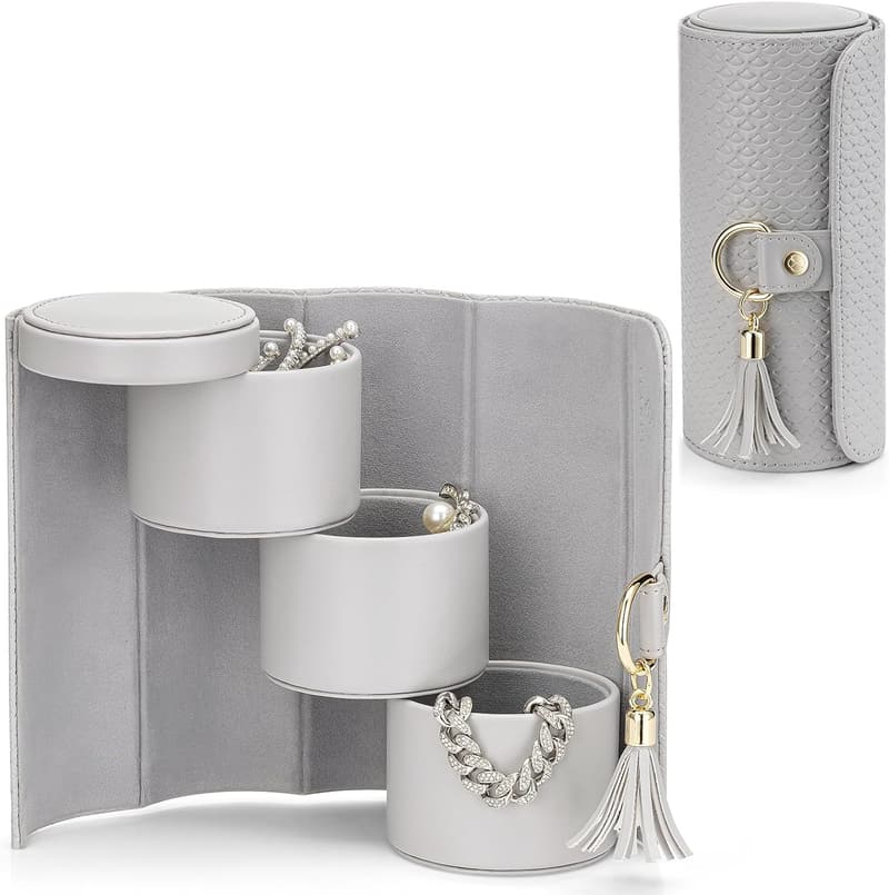 Travel Jewelry Organizer - 3-Layer Storage Box for Women