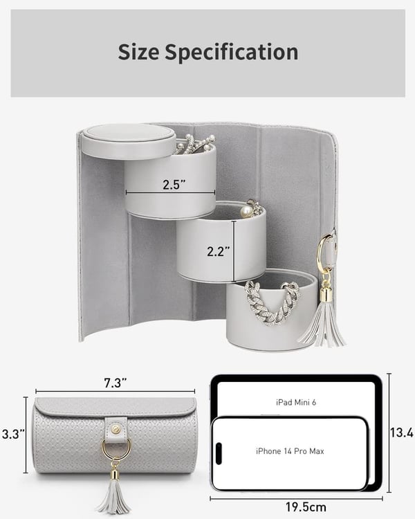 Travel Jewelry Organizer - 3-Layer Storage Box for Women