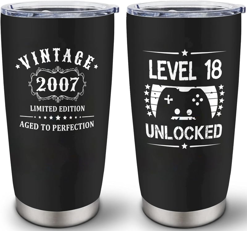 18th Birthday Vintage 2007 Tumbler Gift for Him