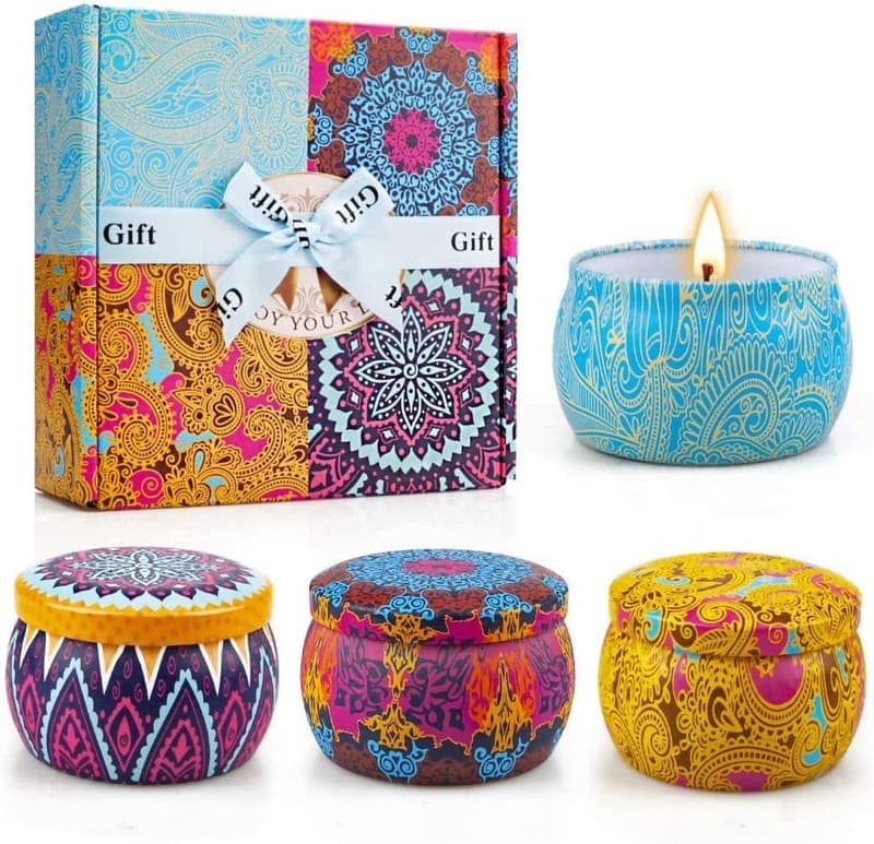 Lavender Soy Scented Candles Set for Women's Birthday Gift
