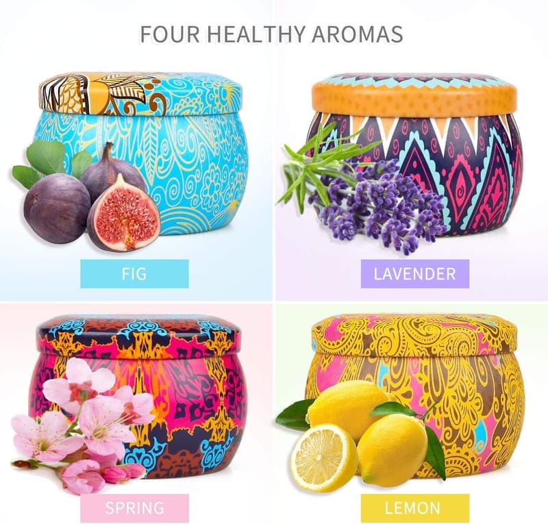 Lavender Soy Scented Candles Set for Women's Birthday Gift