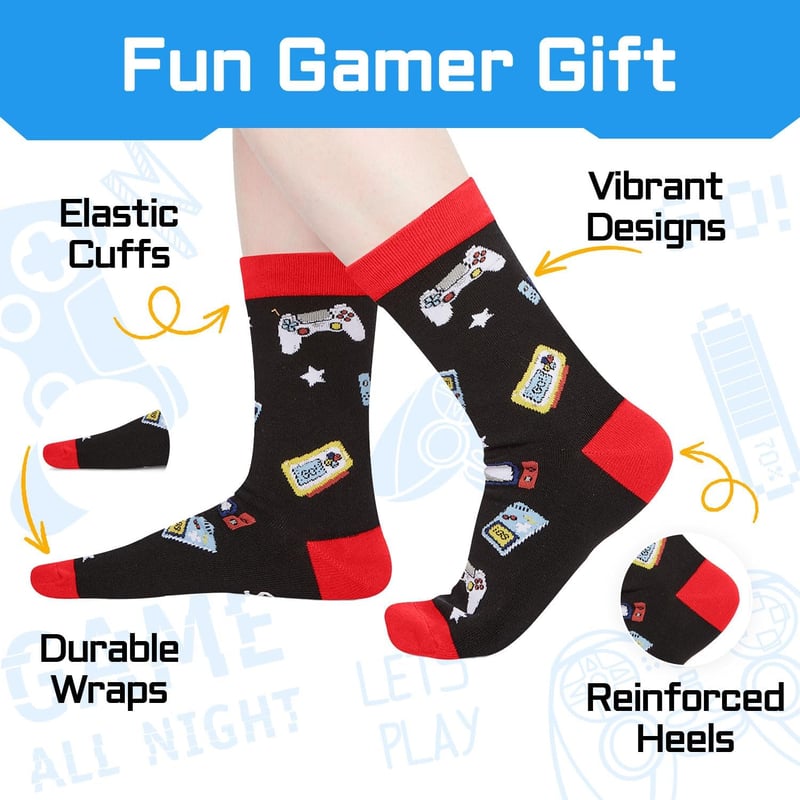Gaming Socks for Teens and Men - Fun Sports Gifts