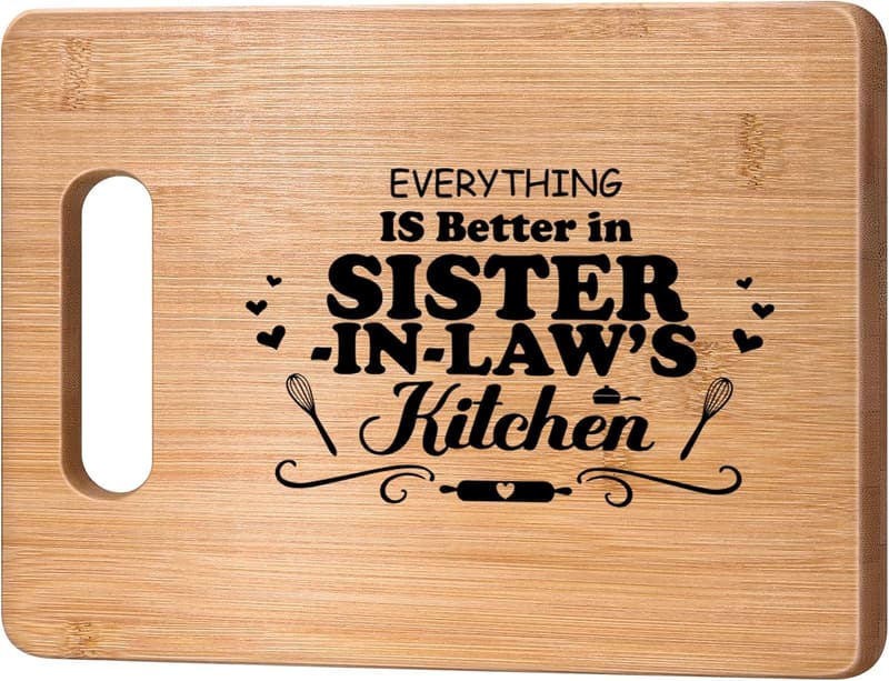 Mother's Day Engraved Bamboo Cutting Board for Sister-in-Law