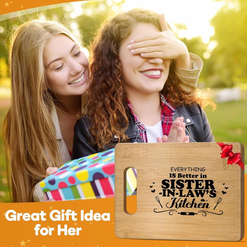 Mother's Day Engraved Bamboo Cutting Board for Sister-in-Law