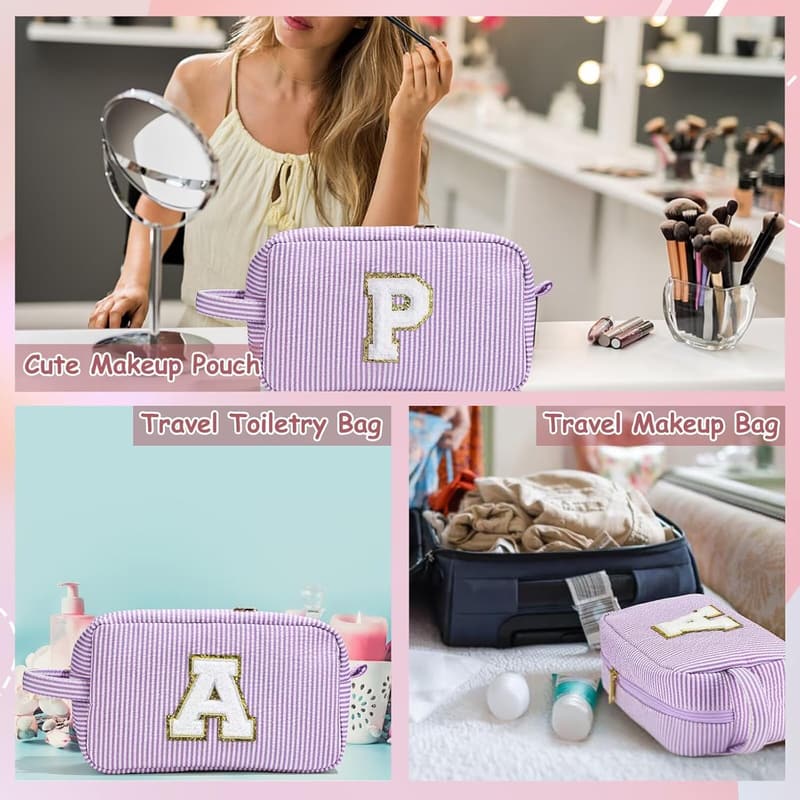 Personalized Purple Makeup Bag - Sister Birthday Gift