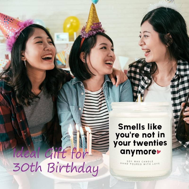 30th Birthday Handmade Lavender Candle for Women & Men