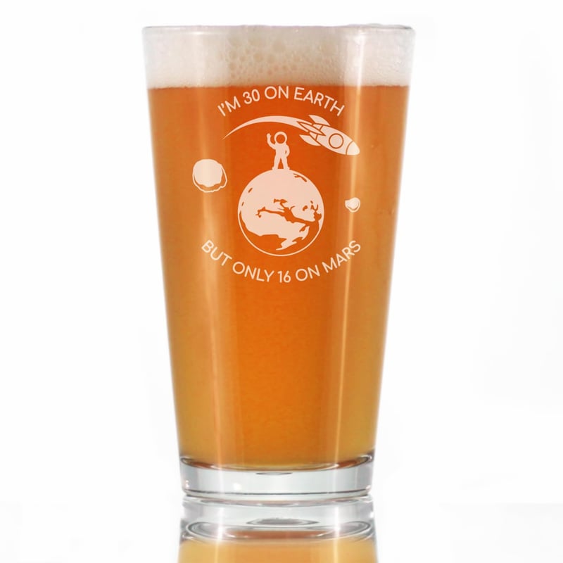30th Birthday Pint Glass – Unique 16 oz Beer Gift