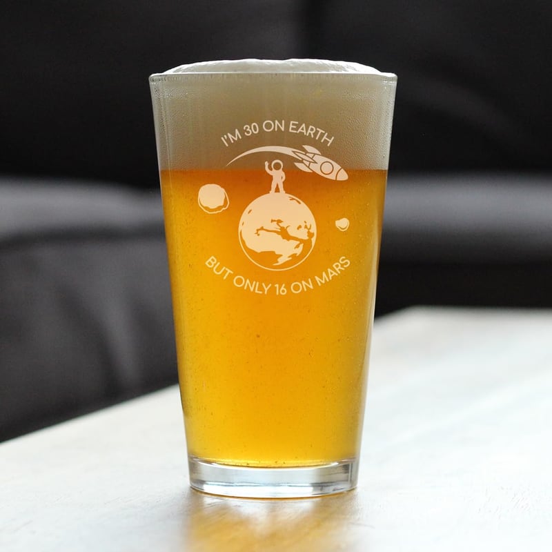 30th Birthday Pint Glass – Unique 16 oz Beer Gift