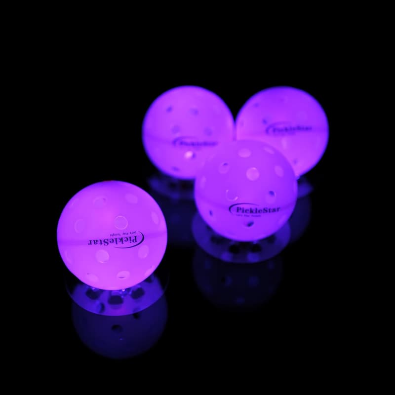 LED Light-Up Pickleball Balls - Glow in The Dark, 4 Pack