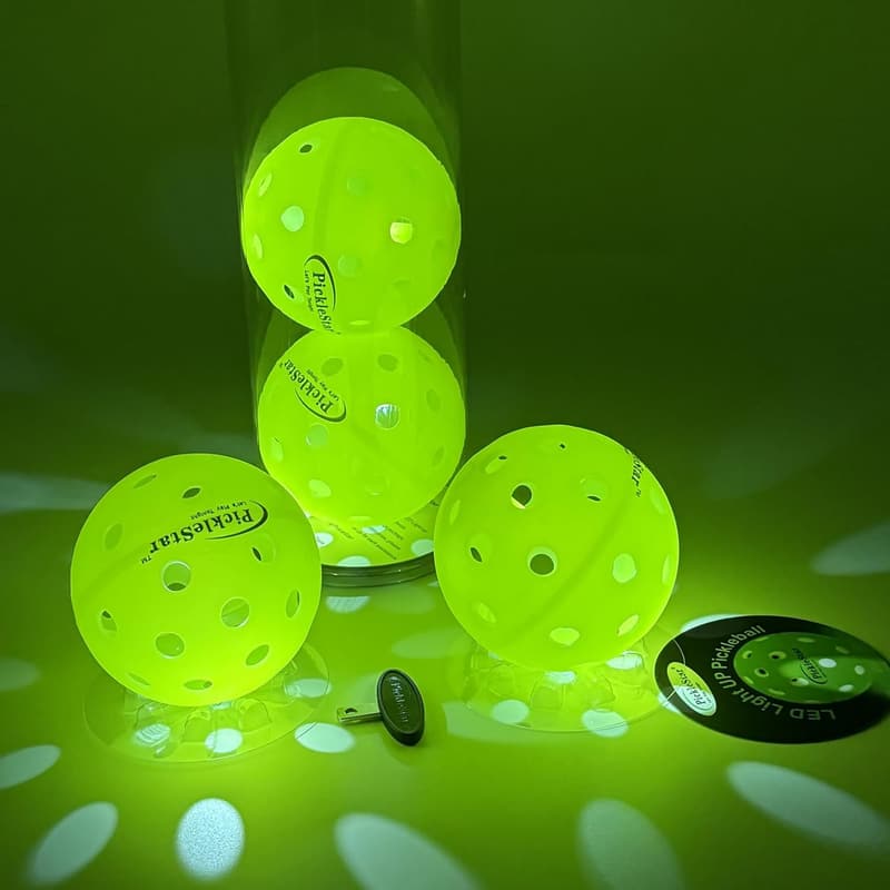 Premium LED Pickleball Balls with Long-Life Batteries - 4 Pack