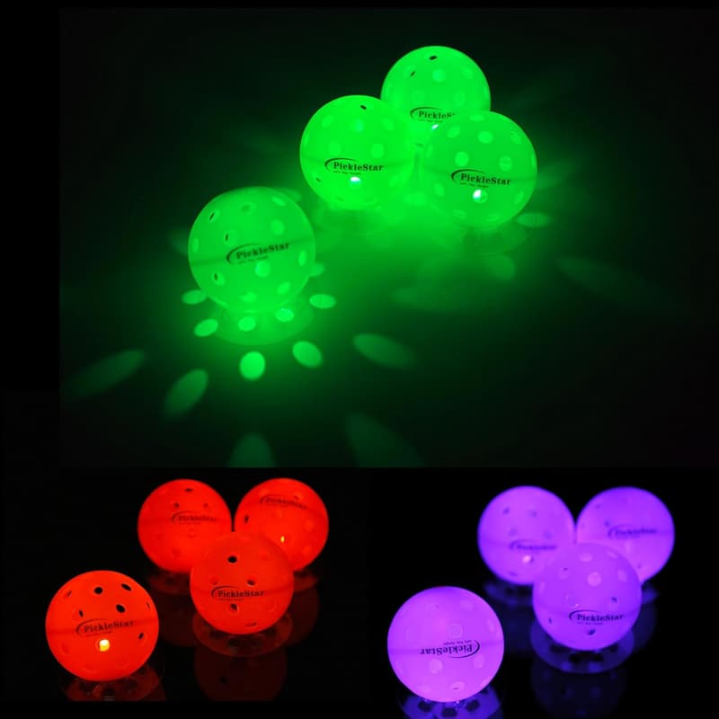 LED Glow in the Dark Pickleball Balls Set - Unique Gift for Fans