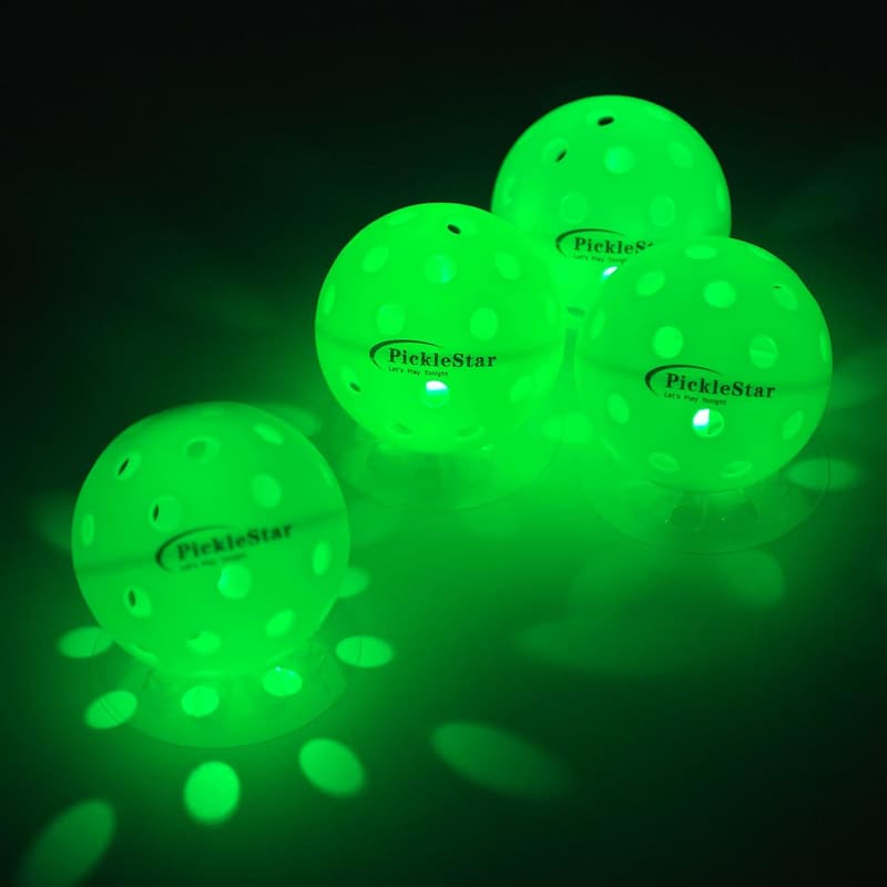 LED Glow in the Dark Pickleball Balls Set - Unique Gift for Fans