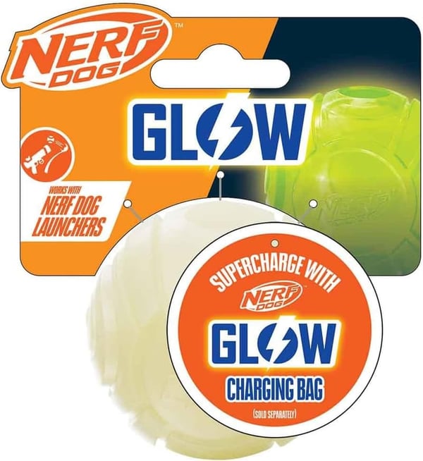 Nerf Dog Tennis Ball Blaster with Glow-in-the-Dark Balls