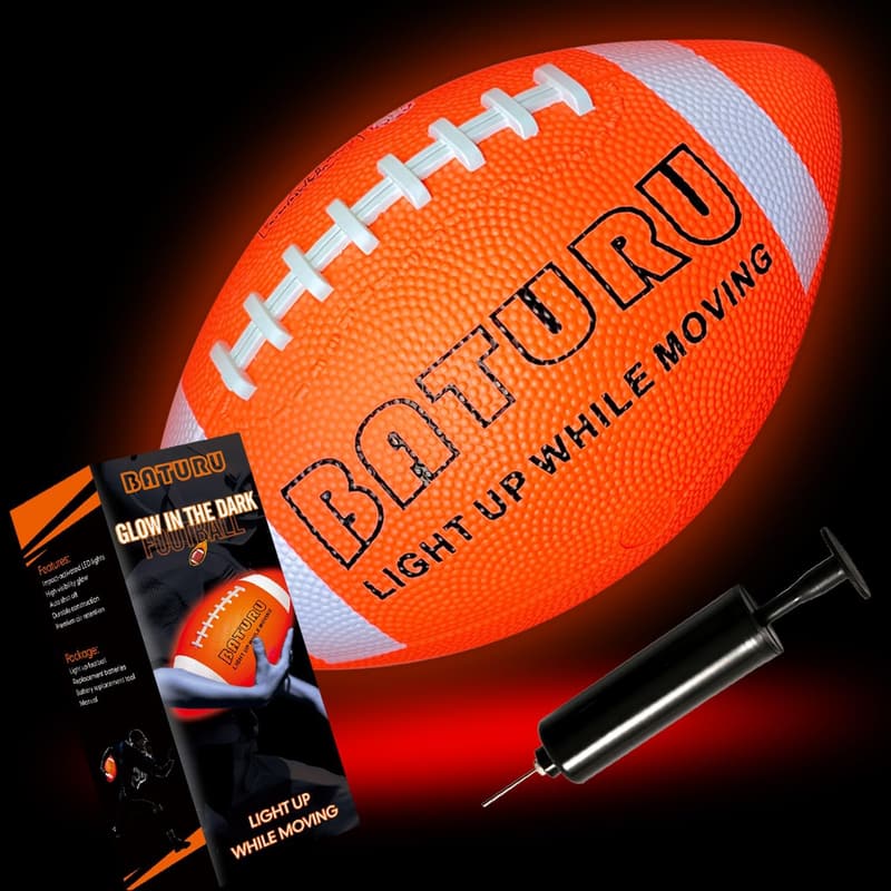 Glow in the Dark Football - Rubber Toy for Kids 8-12 Years