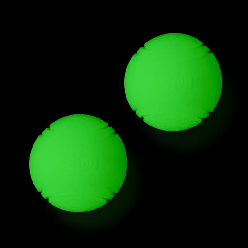 Glowing Dog Fetch Balls - 2 Pack, High Bounce, Chew Resistant