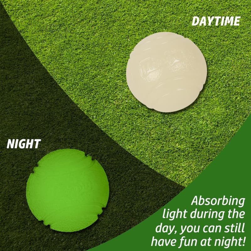 Glowing Dog Fetch Balls - 2 Pack, High Bounce, Chew Resistant
