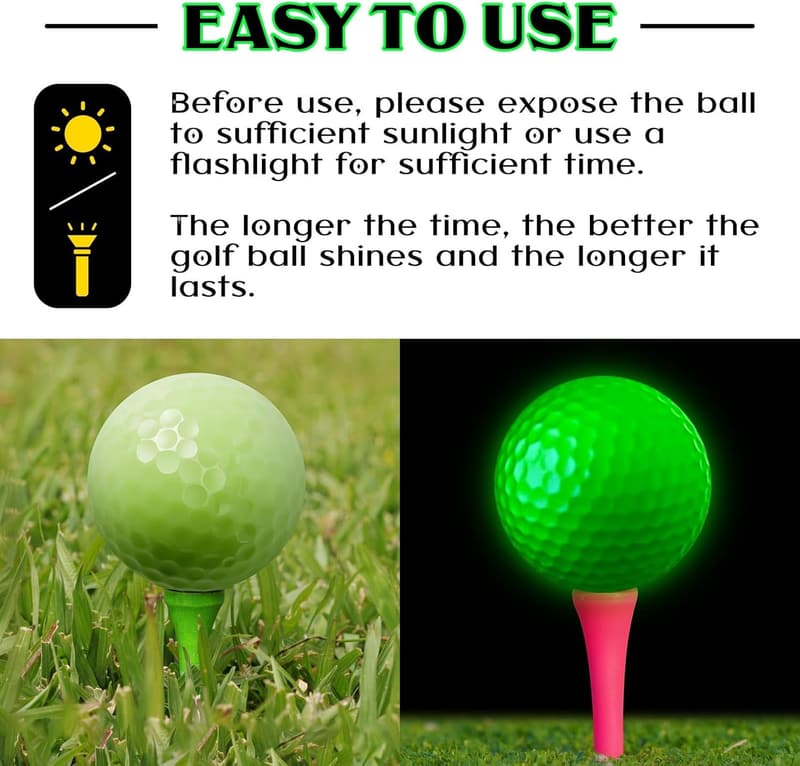 Glow in the Dark Golf Balls - LED Night Sports Gift for All