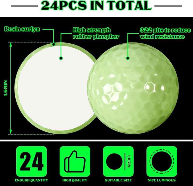 Glow in the Dark Golf Balls - LED Night Sports Gift for All